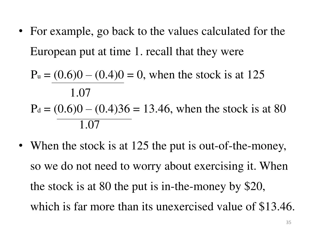 for example go back to the values calculated