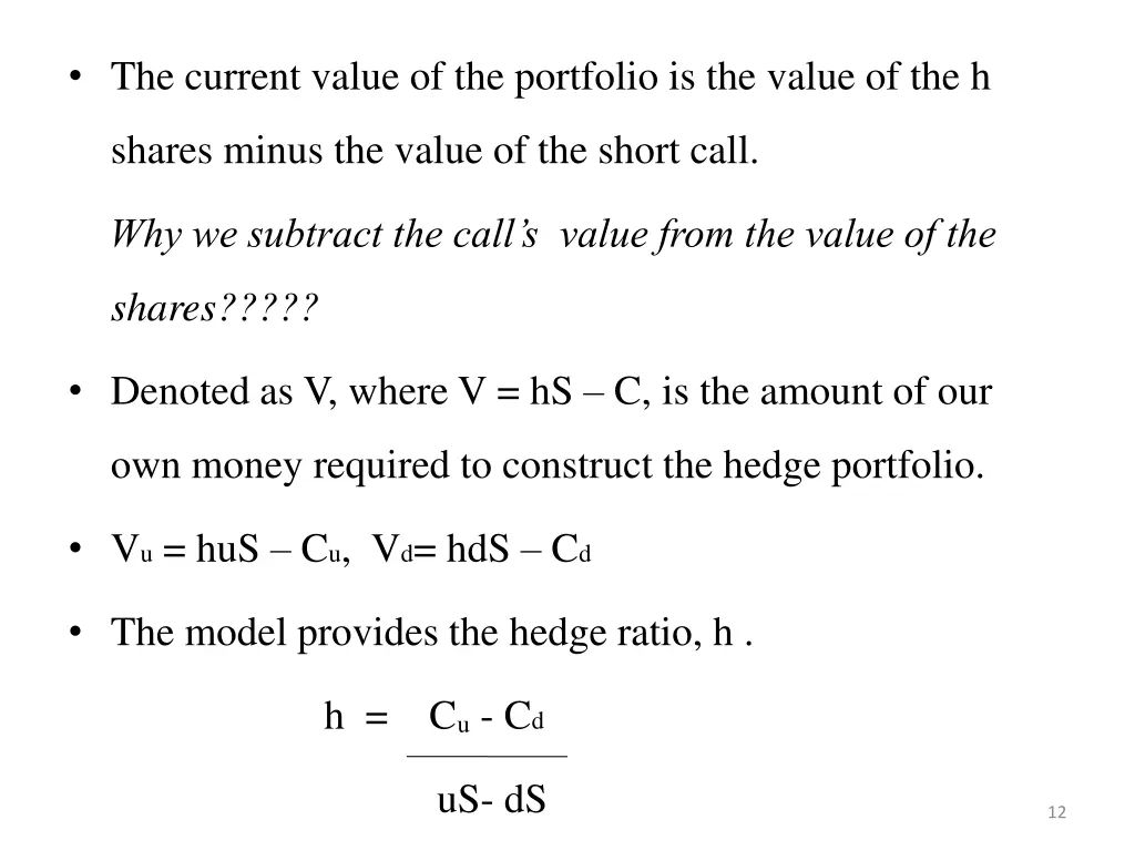 the current value of the portfolio is the value