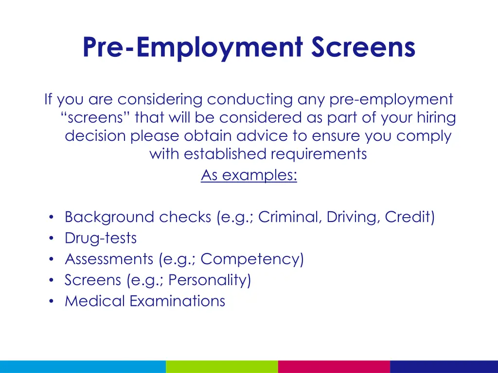 pre employment screens