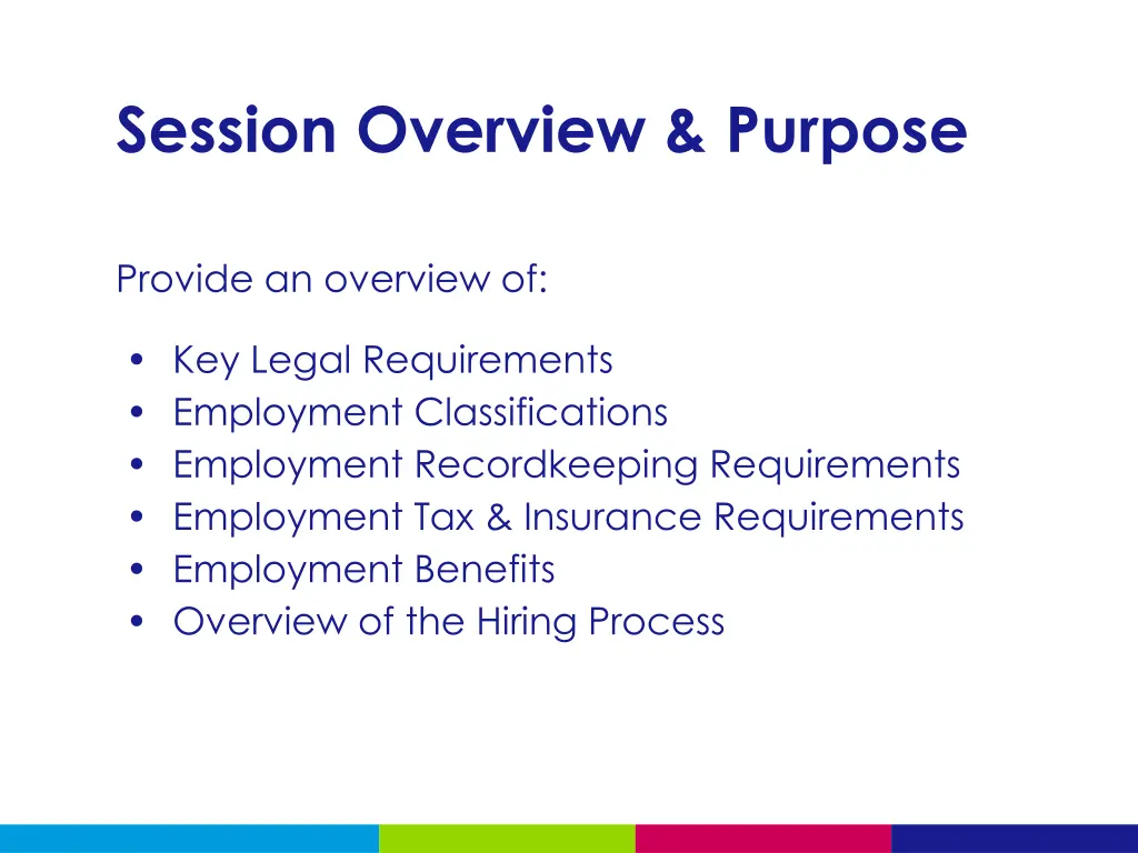 session overview purpose