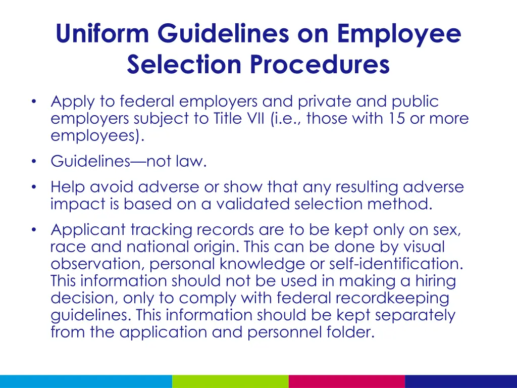 uniform guidelines on employee selection