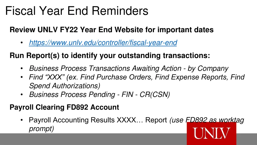 fiscal year end reminders