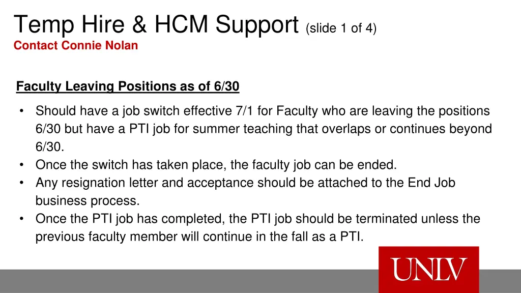 temp hire hcm support slide 1 of 4 contact connie