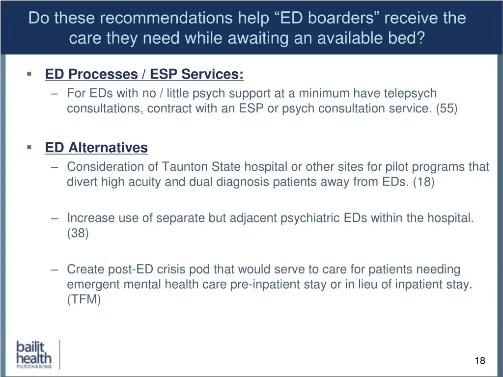 do these recommendations help ed boarders receive