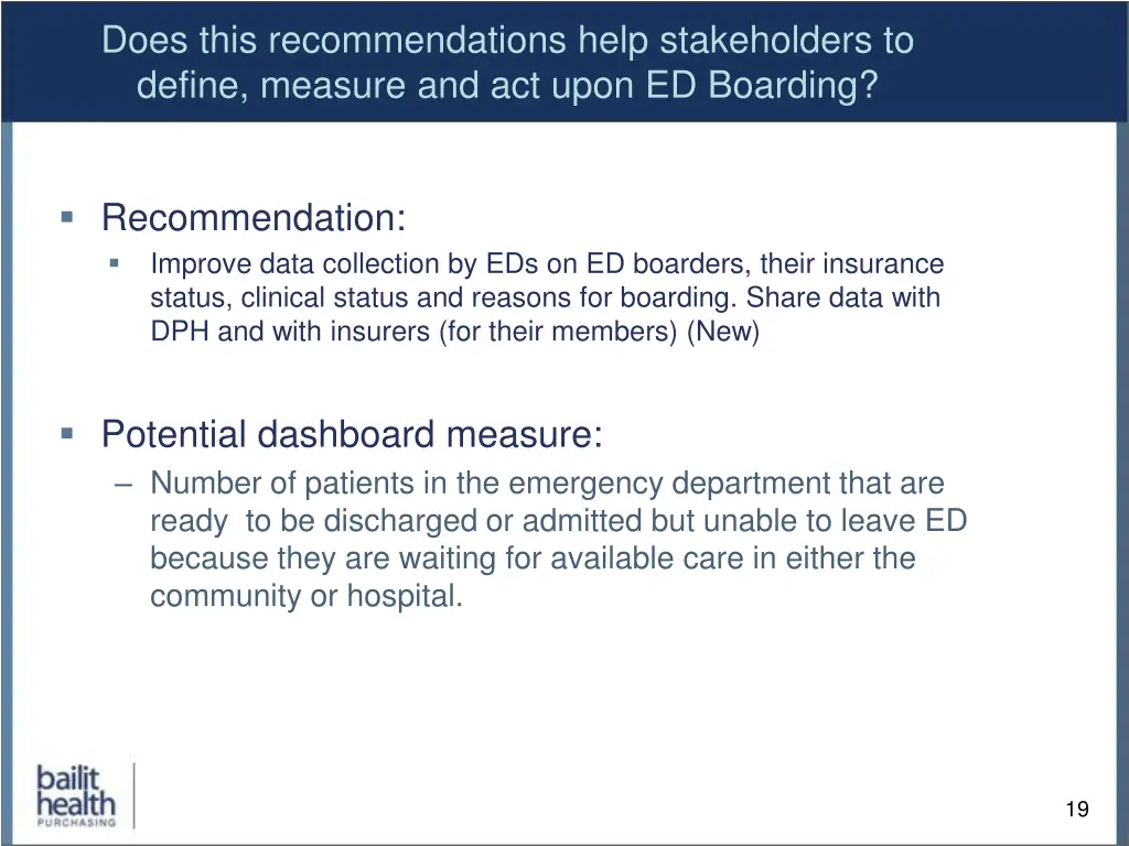 does this recommendations help stakeholders