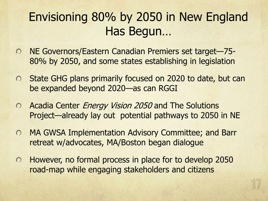 envisioning 80 by 2050 in new england has begun