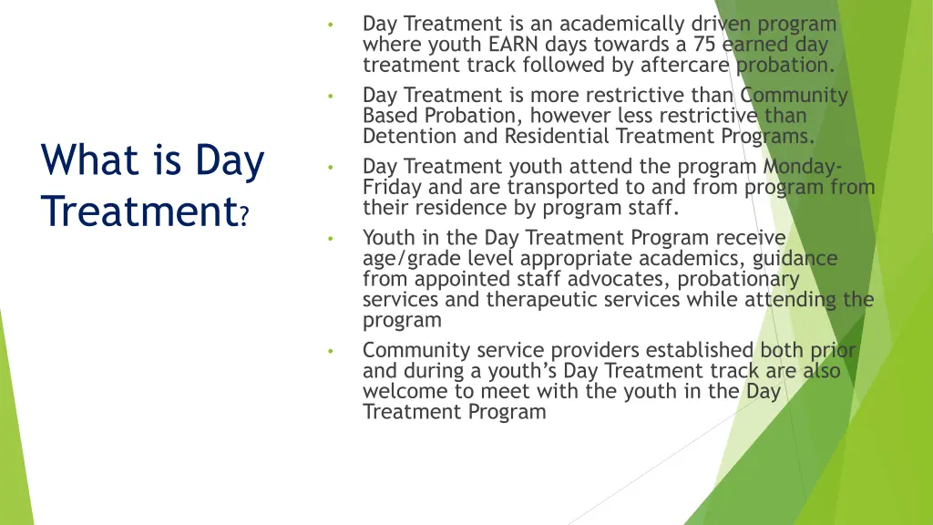 day treatment is an academically driven program