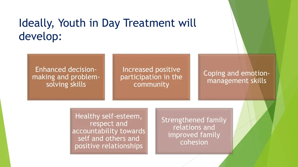 ideally youth in day treatment will develop