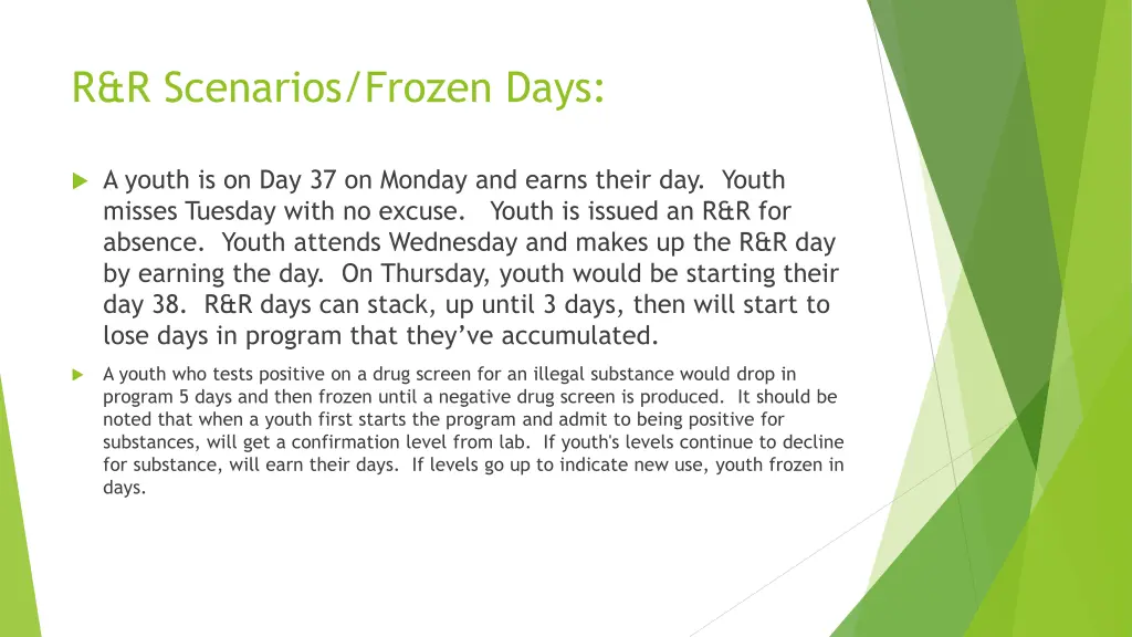 r r scenarios frozen days