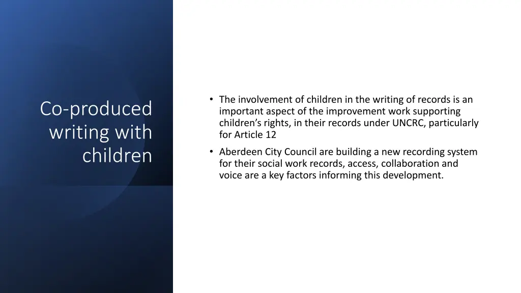the involvement of children in the writing