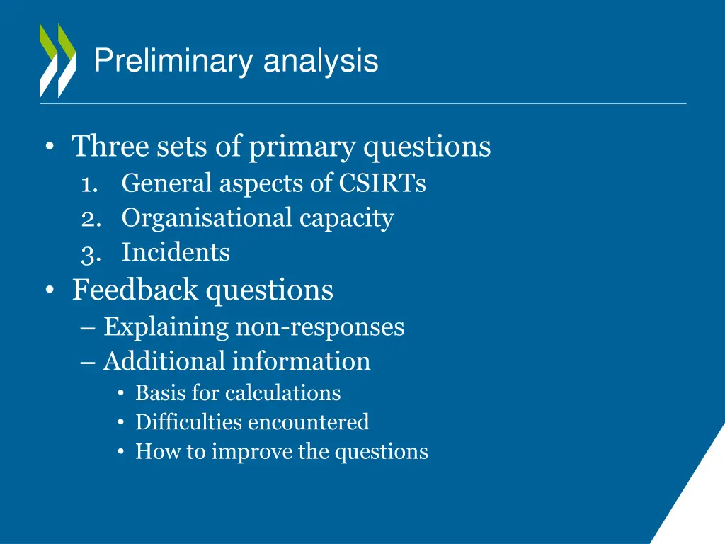 preliminary analysis