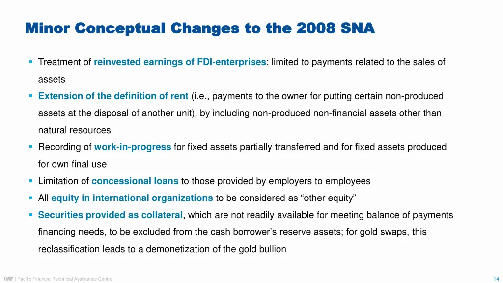 minor conceptual changes to the 2008 sna minor
