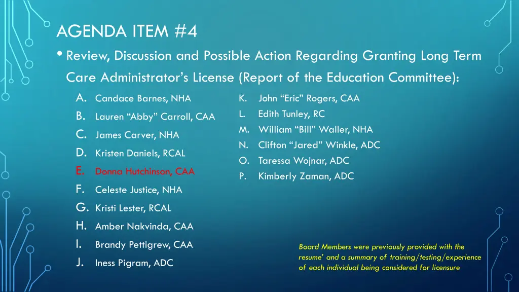 agenda item 4 review discussion and possible 4