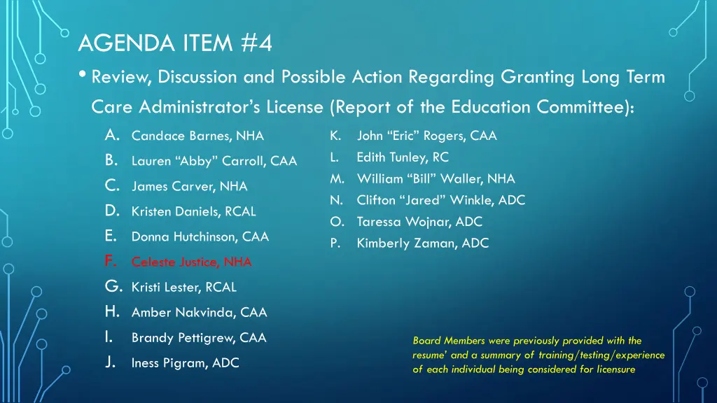 agenda item 4 review discussion and possible 5