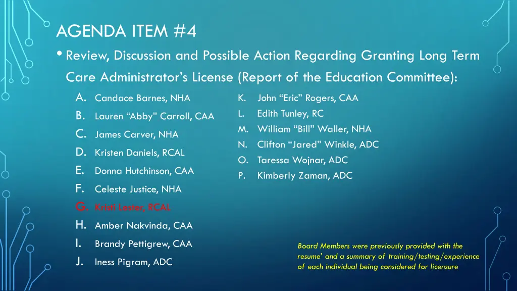 agenda item 4 review discussion and possible 6