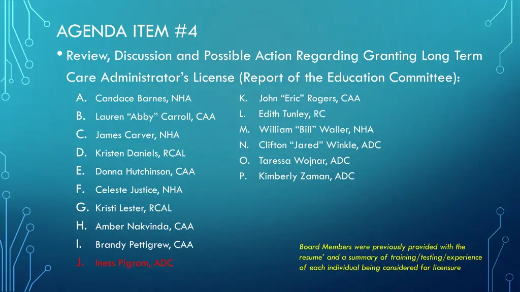 agenda item 4 review discussion and possible 9