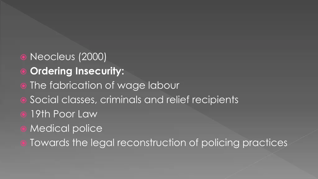 neocleus 2000 ordering insecurity the fabrication