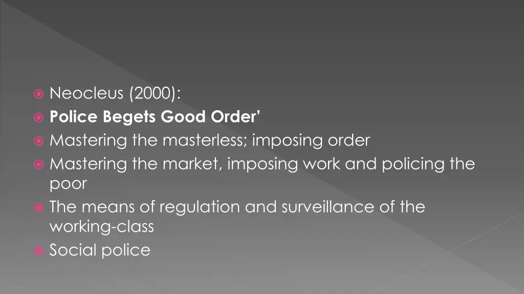 neocleus 2000 police begets good order mastering