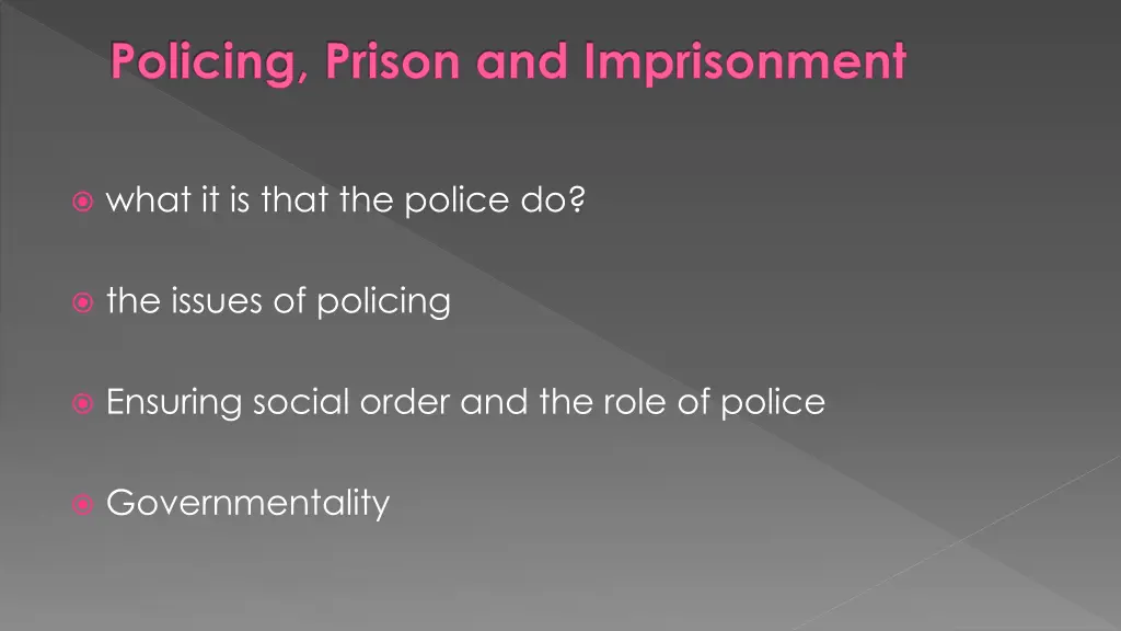 policing prison and imprisonment