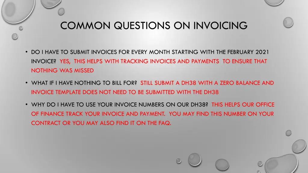 common questions on invoicing 1