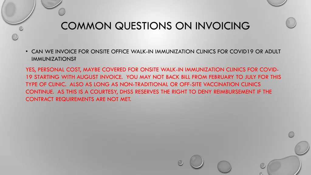 common questions on invoicing