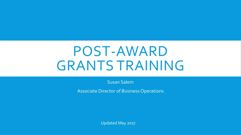 post award grants training