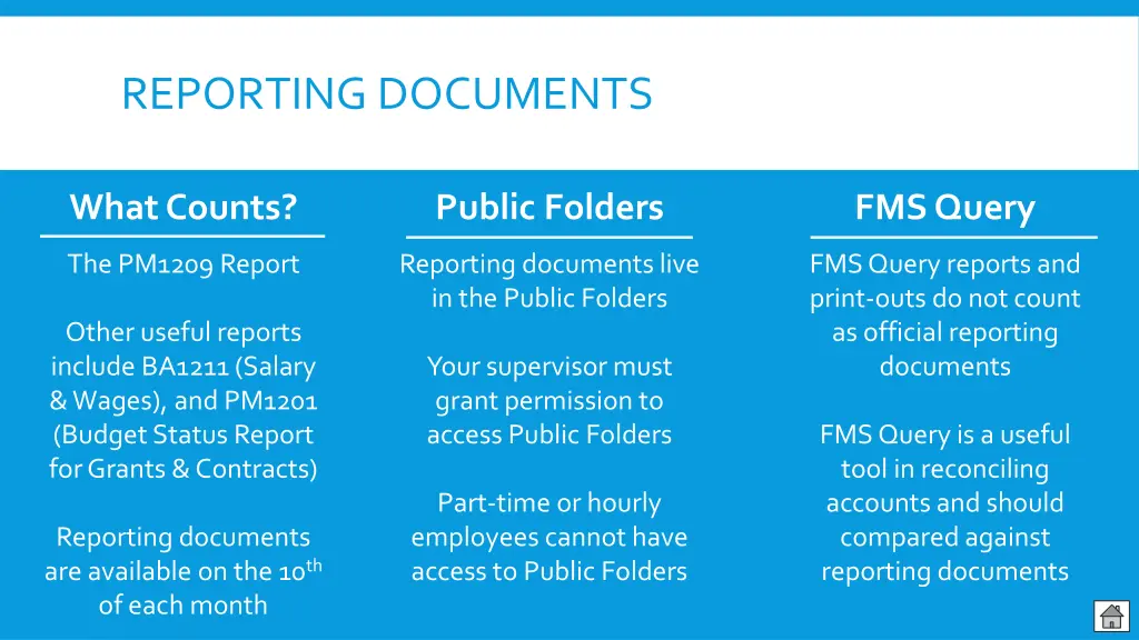 reporting documents