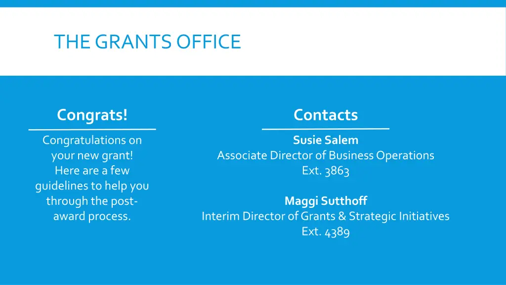 the grants office