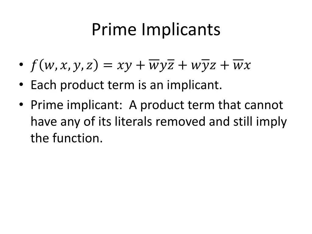 prime implicants