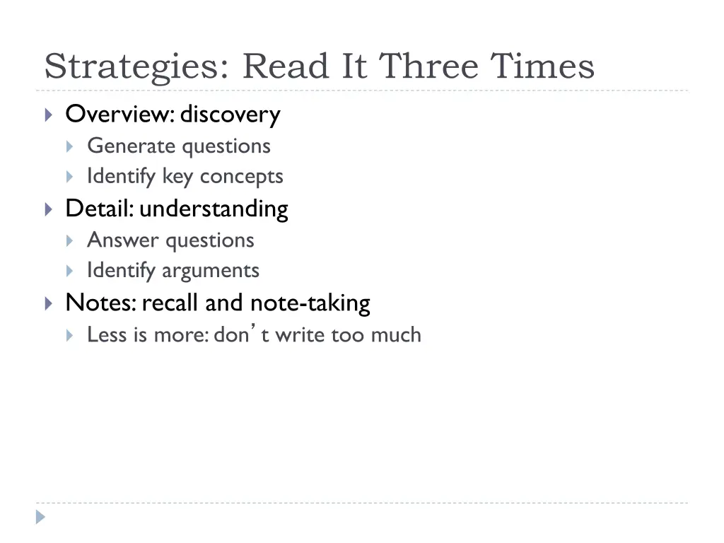 strategies read it three times