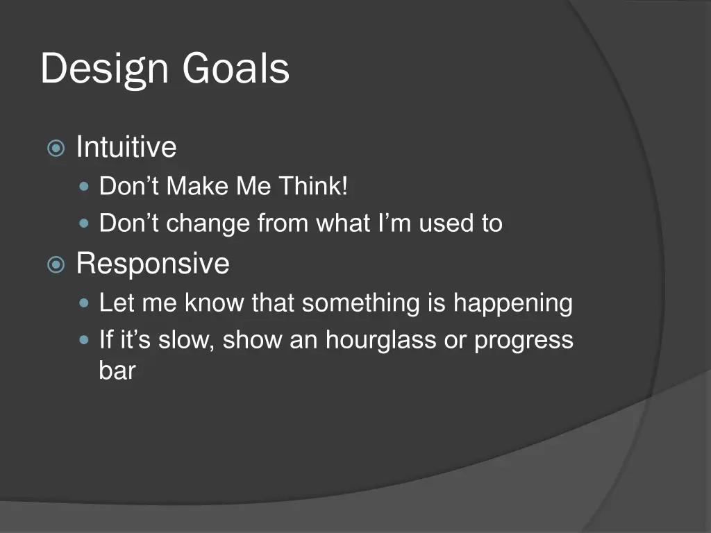 design goals