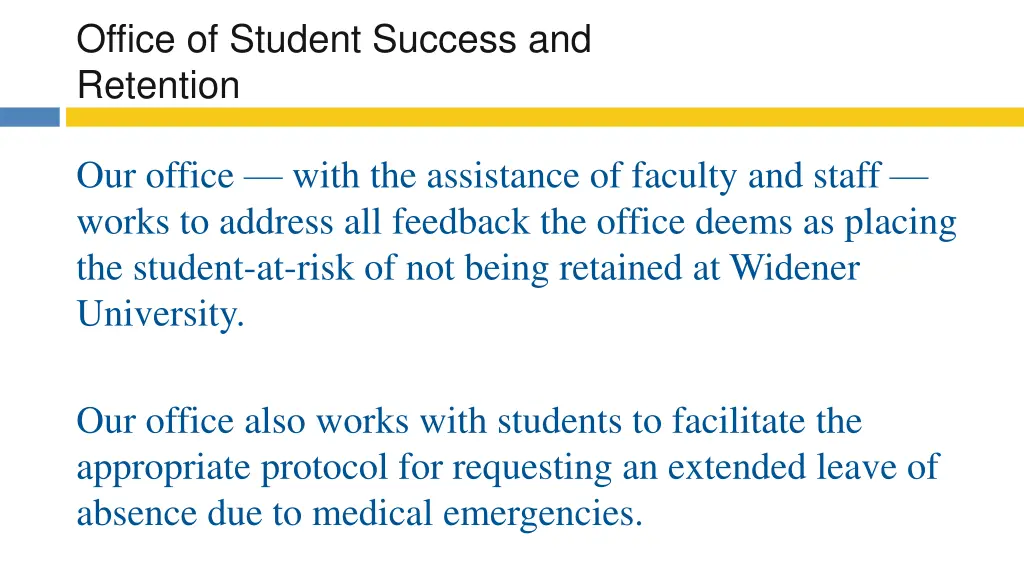 office of student success and retention