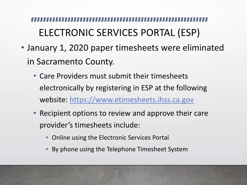 electronic services portal esp january 1 2020