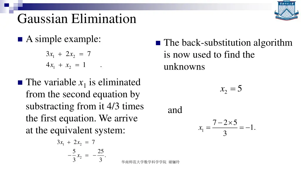 gaussian elimination 1