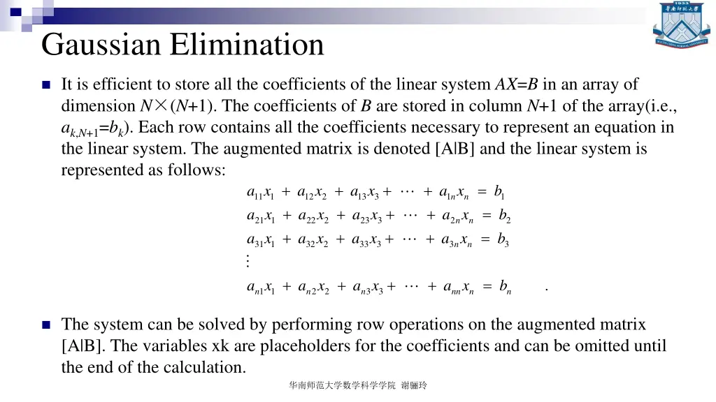 gaussian elimination 2