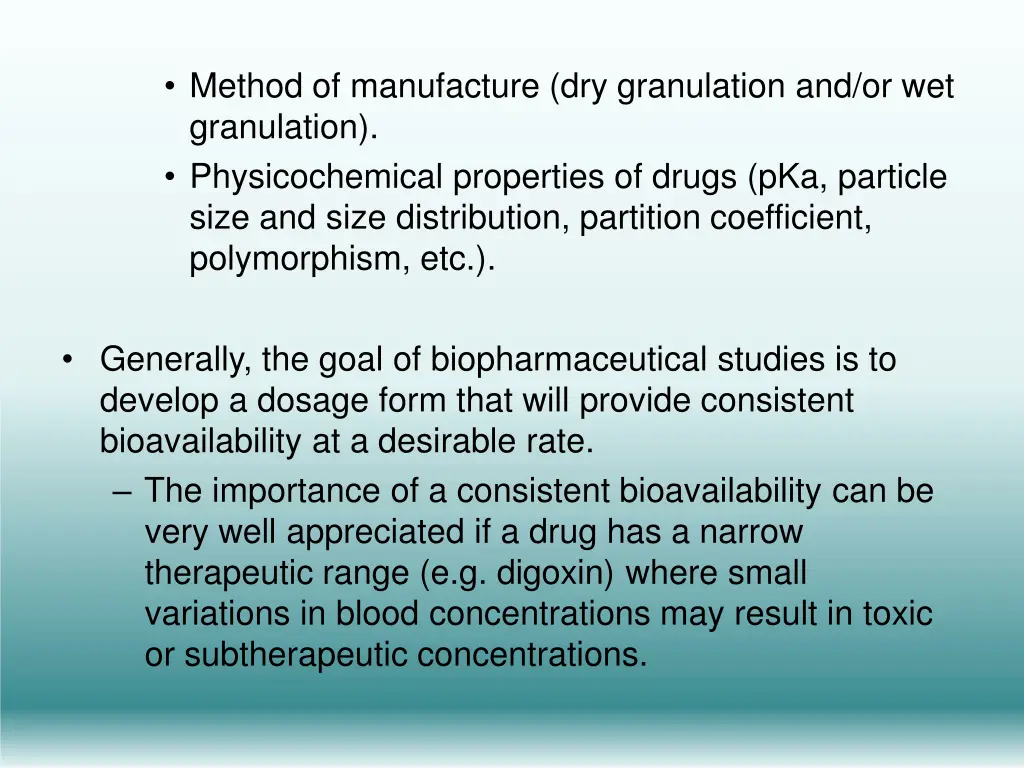 method of manufacture dry granulation