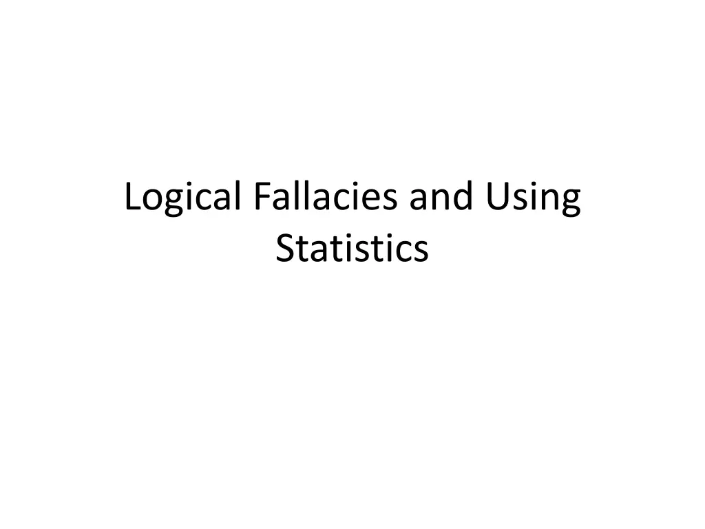 logical fallacies and using statistics