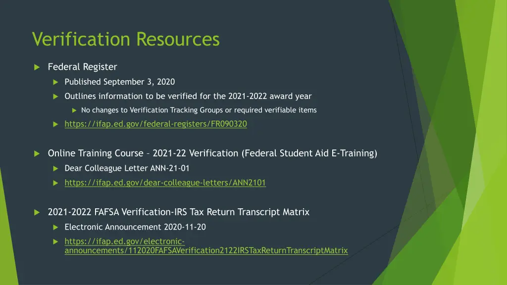 verification resources