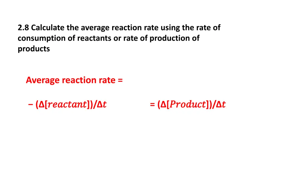 2 8 calculate the average reaction rate using