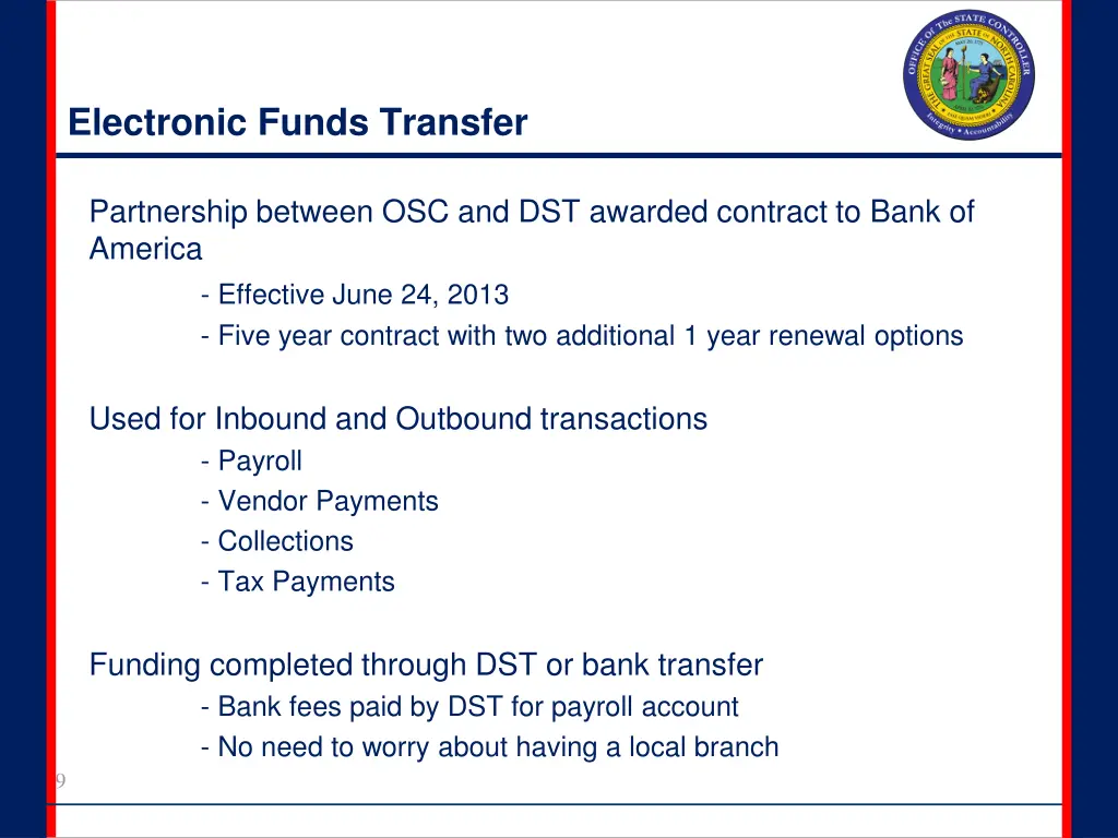 electronic funds transfer