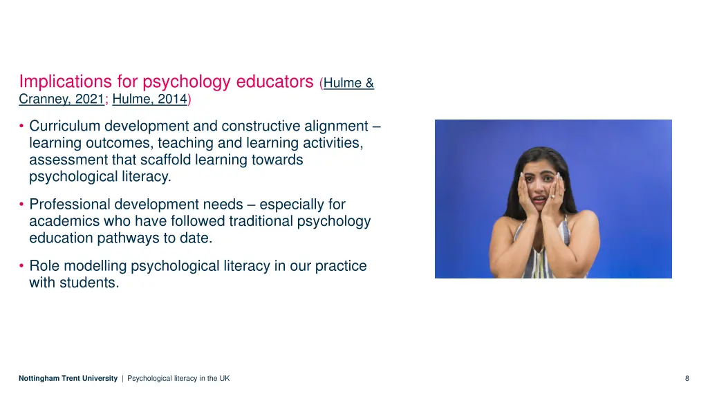 implications for psychology educators hulme