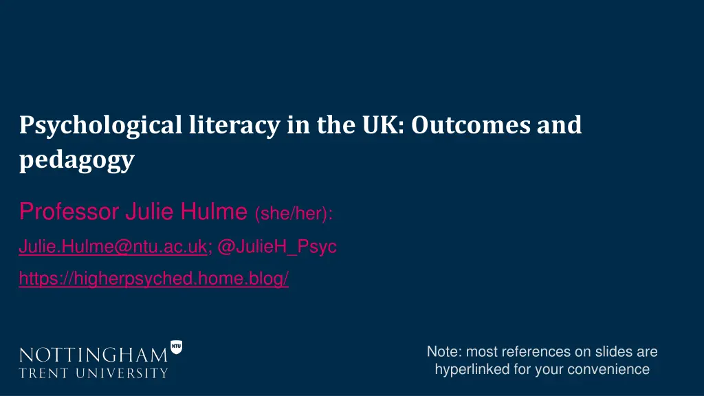 psychological literacy in the uk outcomes
