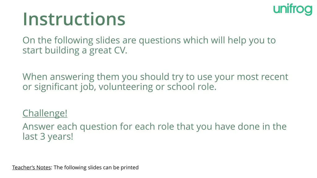 instructions on the following slides