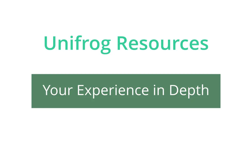 unifrog resources
