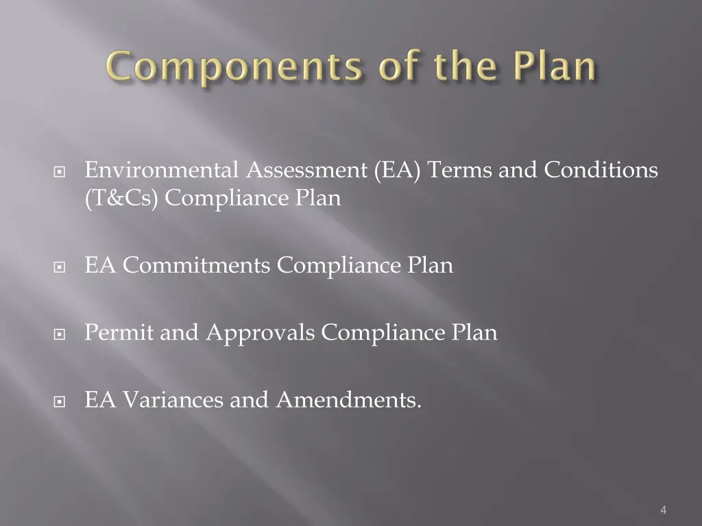 environmental assessment ea terms and conditions