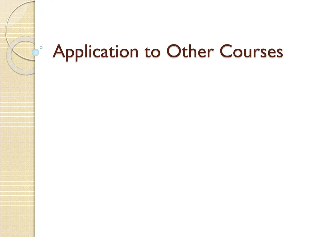 application to other courses