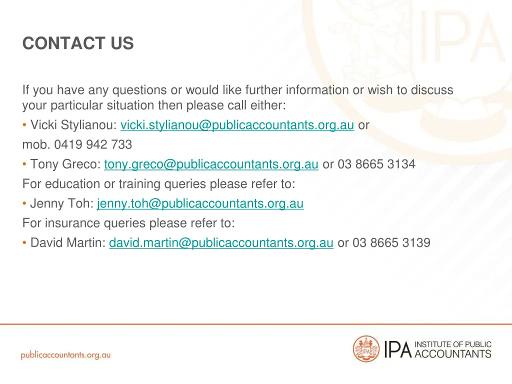 contact us