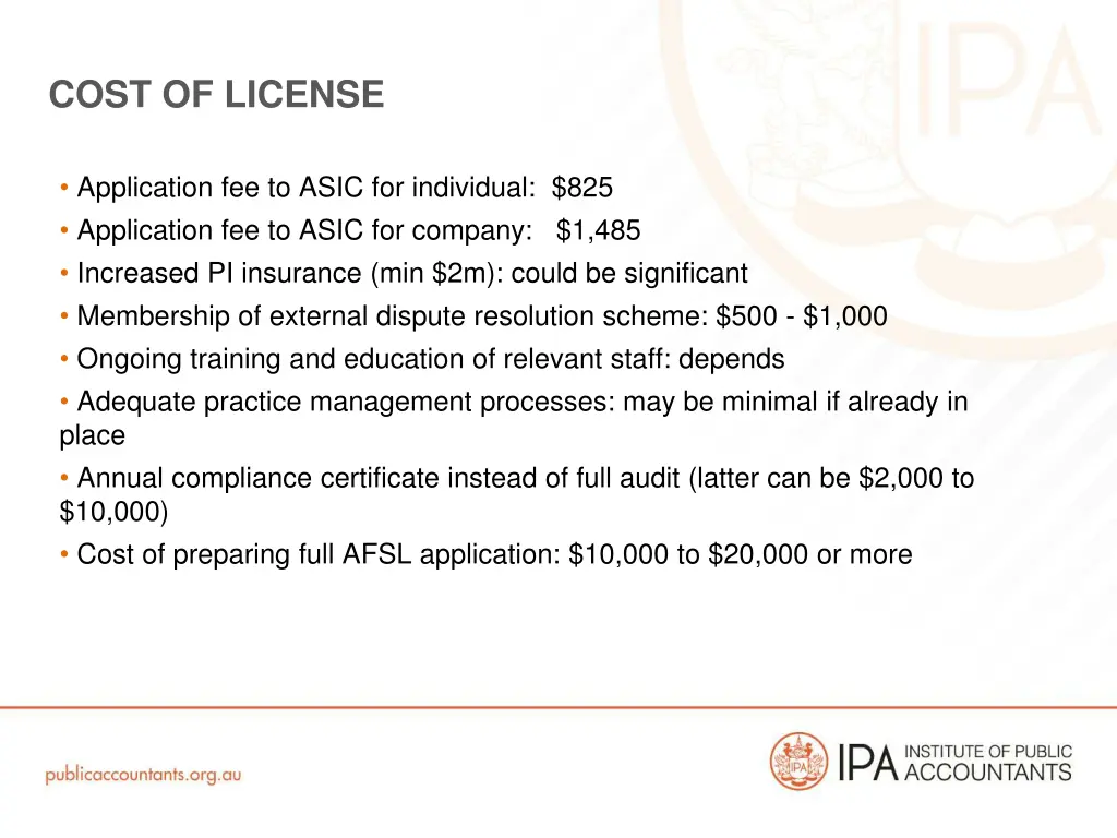 cost of license