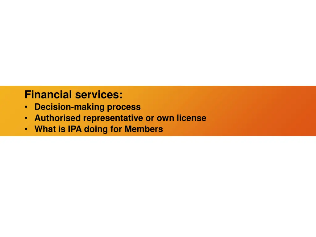 financial services decision making process