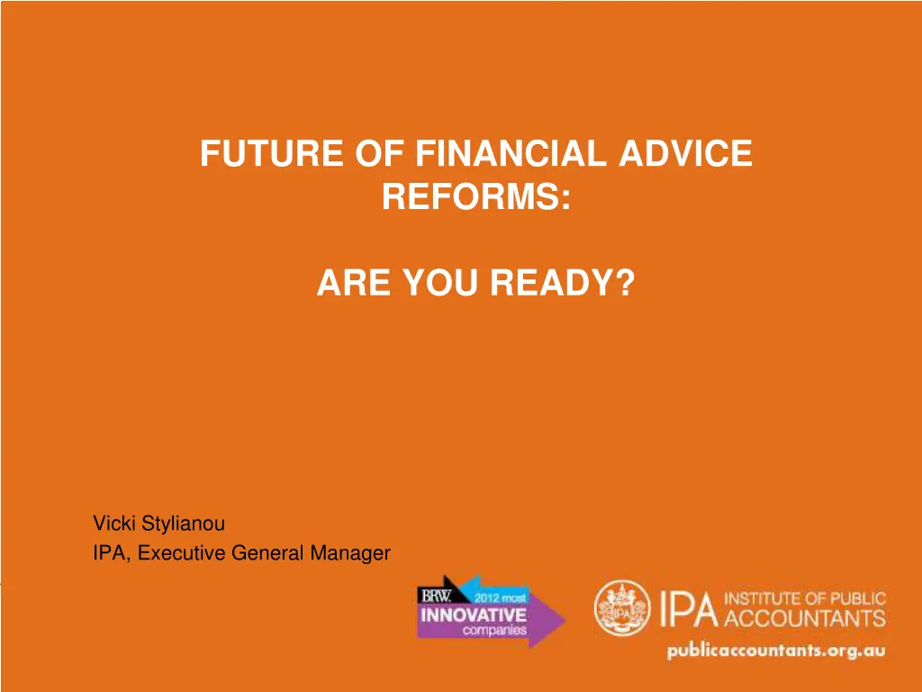 future of financial advice reforms